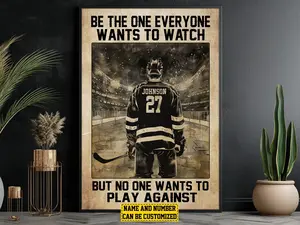 [UNFRAMED] Personalized Hockey Art, Custom Ice Sports Motivation, Professional Athlete Wall Decor
