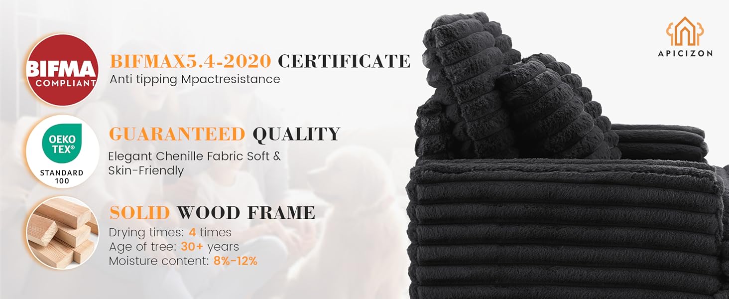 Apicizon Greenish Spring Oversized Cloud Couch Bed, Cozy Fluffy Upholstered Sleeper Chair for Two with Double Wide Armrests, Modern Love Seat for Bedroom Living Room Reclining Lounger Reclining Backrest