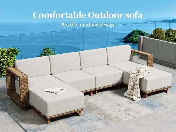 Sophia&William Outdoor Patio Furniture Set - Sectional Rattan Wicker Sofa Couch, 10" Thick Waterproof Cushions, Assembly Required, Garden Use, FathersDayGift Sophia&William Outdoor Patio Furniture Set - Sectional Rattan Wicker Sofa Couch, 10" Thick Waterproof Cushions, Assembly Required, Garden Use, FathersDayGift