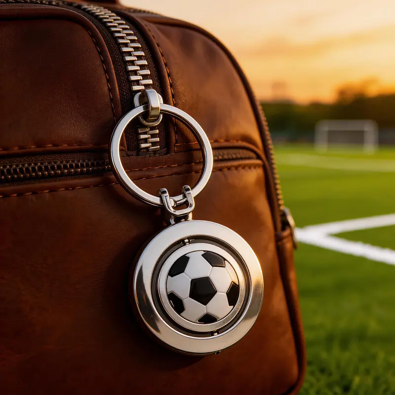 Unisex Metal Soccer Ball Commemorative Keychain - Durable, Small Size, Daily Use, Keychain for Bags, Car Key Ring, Christmas Gift for Football Fans (Choking Hazard is a Small Ball)