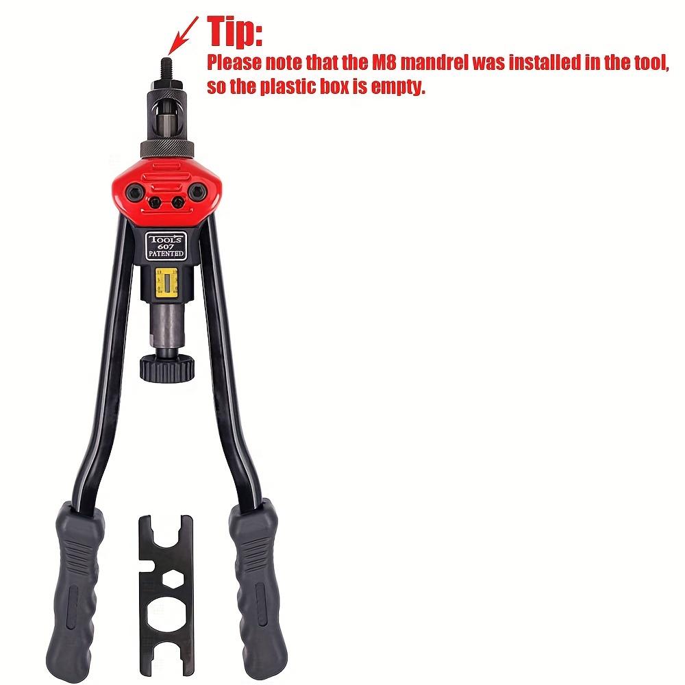 Rivet Nut Tool Kit, 16-Inch Rivnut Tool with 15 Metric & SAE Mandrels and Rivet Nut Gun, 200pcs Rivnut Tool Kit Assortment, Nutsert Tool Kit with Carrying Case