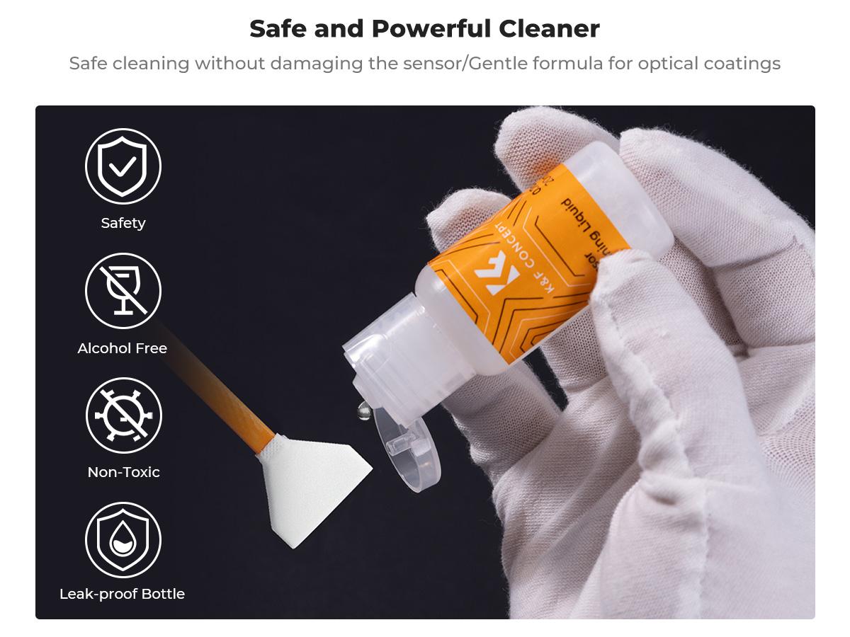 K&F CONCEPT 24mm Full Frame Sensor Cleaning Swab*6 + 20ml Sensor Cleaner, DSLR SLR Digital Camera CMOS and CCD Sensor Cleaning Swab Kits for Nikon Sony Canon Camera Clean