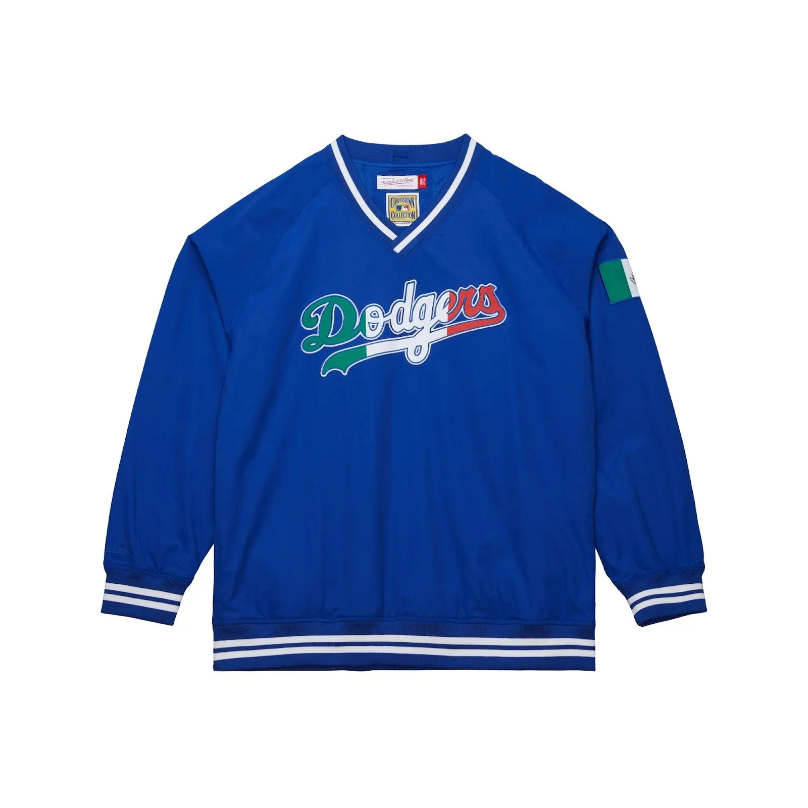 Mitchell & Ness Men's Los Angeles Dodgers Royal Cooperstown Vintage Mexico Flag Pullover Jacket, Fashion-Fit Design