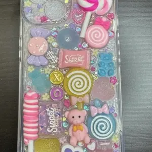 Junk Phone Cases with Sweet Candy Design and Colorful Charms for Kids