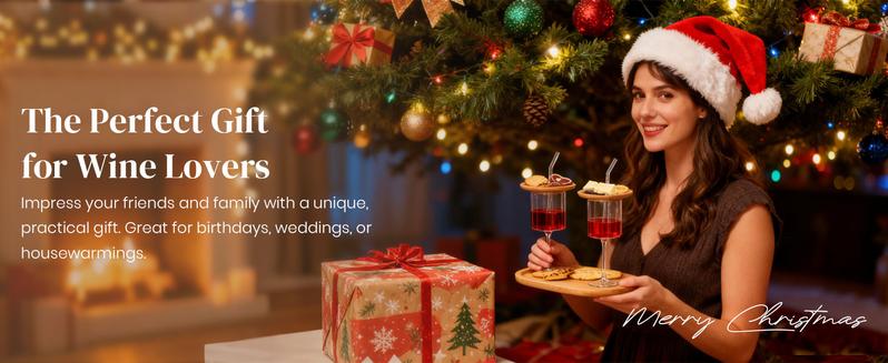 Wine Glass with Charcuterie Topper and Straw Wine Appetizer Plates for Family Gatherings Girl's Night Valentine's Day White Elephant Gift