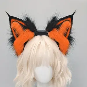 Party Props Realistic Movable Foldable Cat Ear Headband Gravity Sensing Touch Electric Cat Ear Cosplay Props Rechargeable Realistic Animal Ears for Cosplay & Parties