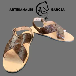 Huaraches Cruzado Avestruz  Cafe Fino Original