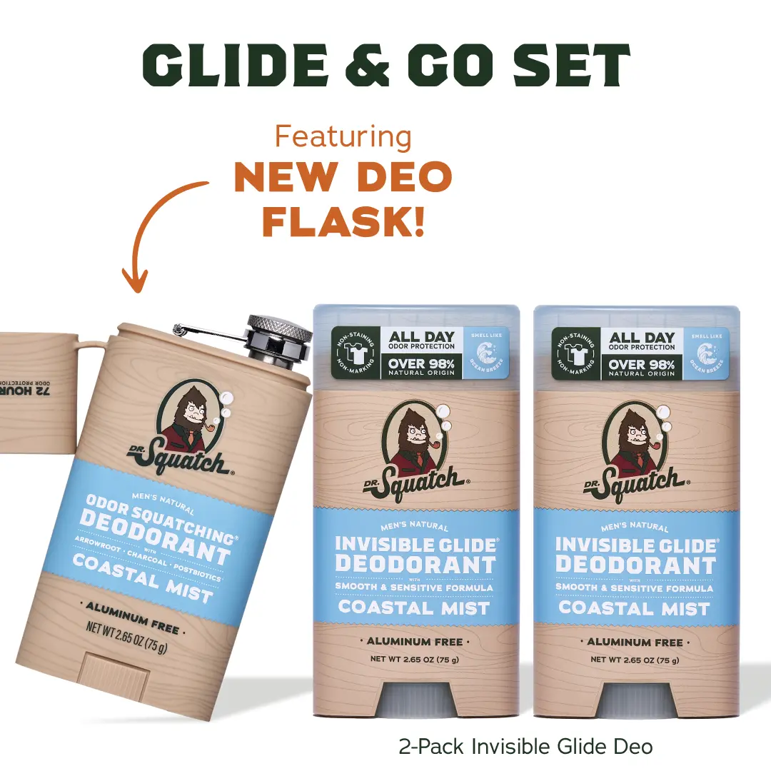 Dr. Squatch Glide & Go Set - Deodorant Flask - Gifts for Men