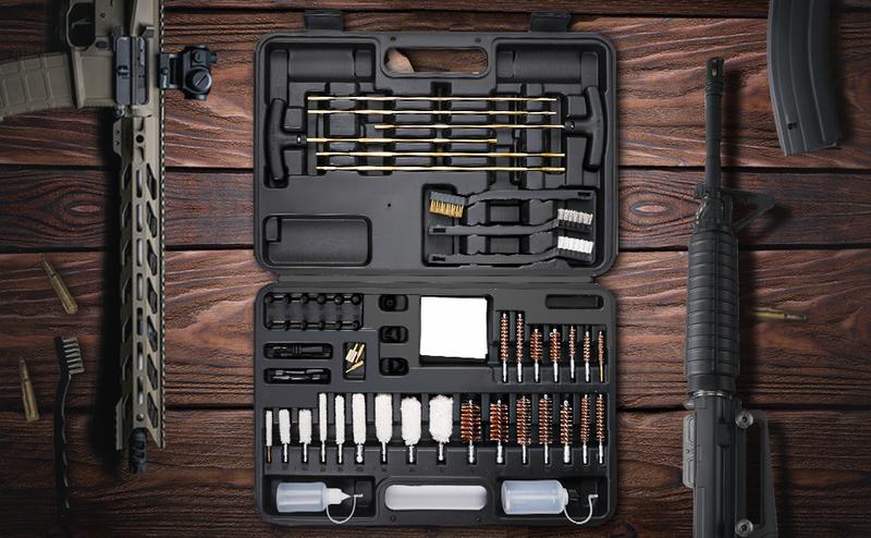 #JumpstartSale Swiss+Tech Universal Gun Cleaning Kit, Metal Brushes Gun Cleaning Tool Set for Pistols Hunting Handgun Shot Guns Rifle with Travel Size Portable Case