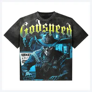 Godspeed Skeleton Cowboy Vintage Washed Tee