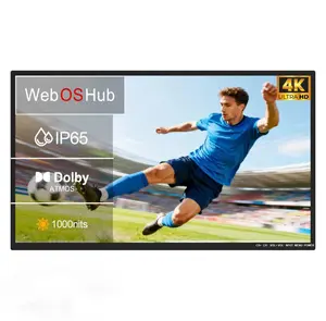 55" Outdoor TV, 4K UHD Smart TV, 1000/2500nits High Brightness IP65 Waterproof, Suitable For Partial Sun, Patio Built-in Voice Assistant & Dolby Atmos