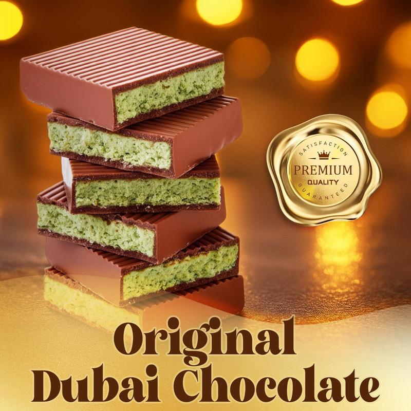 SALE - Dubai Chocolate Bar ‒ 2.3 oz | Milky Crispy Chocolate with Crunchy Kunafa & Rich Pistachio Paste ‒ Gourmet Dessert Bar