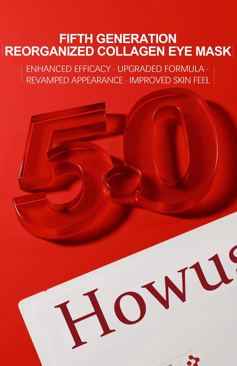 [Howusn] Deep Collagen Hydrogel Eye patch (4 Pairs), Affordable Glass Glow Skincare Mask, Korean Skincare, Anti-aging, Drooping Eyelid, Puffiness, DEPUFFS UNDER-EYE BAGS, Firming & Moisture Facial Mask.