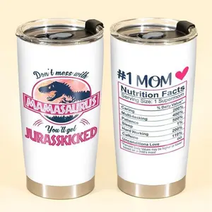 Gifts for Mom, Wife, or Mama, 20oz 30oz Mamasaurus Tumbler, Don’t Mess With Mamasaurus Design, Birthday or Mother’s Day Gift from Daughter, Son, or Kids, Funny and Thoughtful Gift for Mommy