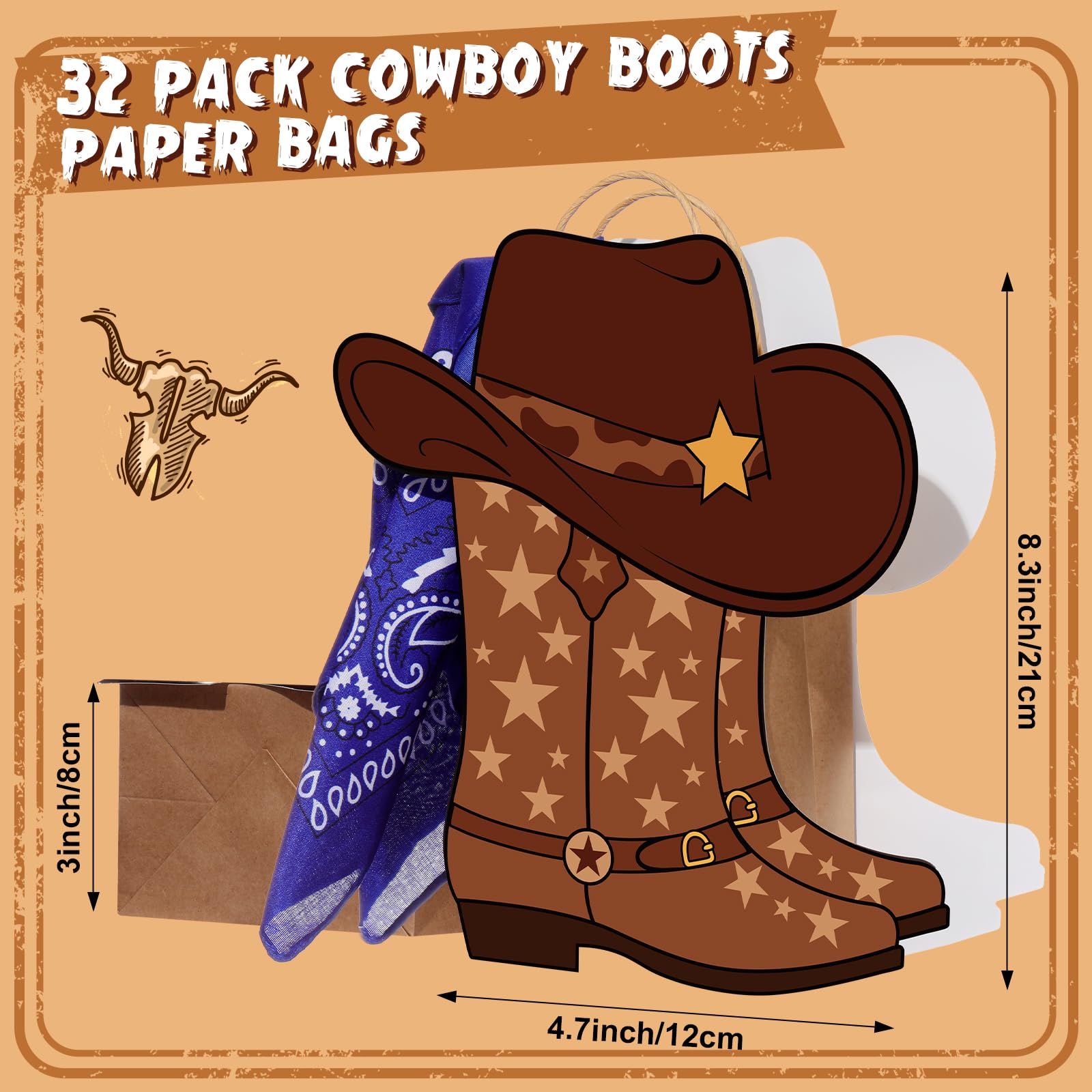 16/32 Pcs Cowboy Party Gift Bags Cowgirl Boots Gift Paper Bags with Handle paisley bandanas Western Theme Party Decorations for Summer Birthday Wedding girls' night Last Rodeo Party bridal showers Supplie 16/32 Pcs Cowboy Party Gift Bags Cowgirl Boots Gift Paper Bags with Handle paisley bandanas Western Theme Party Decorations for Summer Birthday Wedding girls' night Last Rodeo Party bridal showers Supplie