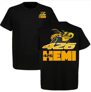 426 Hemi Devil Graphic T-Shirt, Mopar Muscle Car Racing Tee, Classic American Hot Rod Shirt for Car Enthusiasts, Black Cotton Short Sleeve Top, Gift for Car Guys, Racing Gear