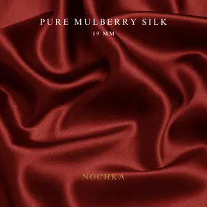 Merlot Red 100% Pure Mulberry Silk Fabric 19mm Cut-to-Size Silk Fabric