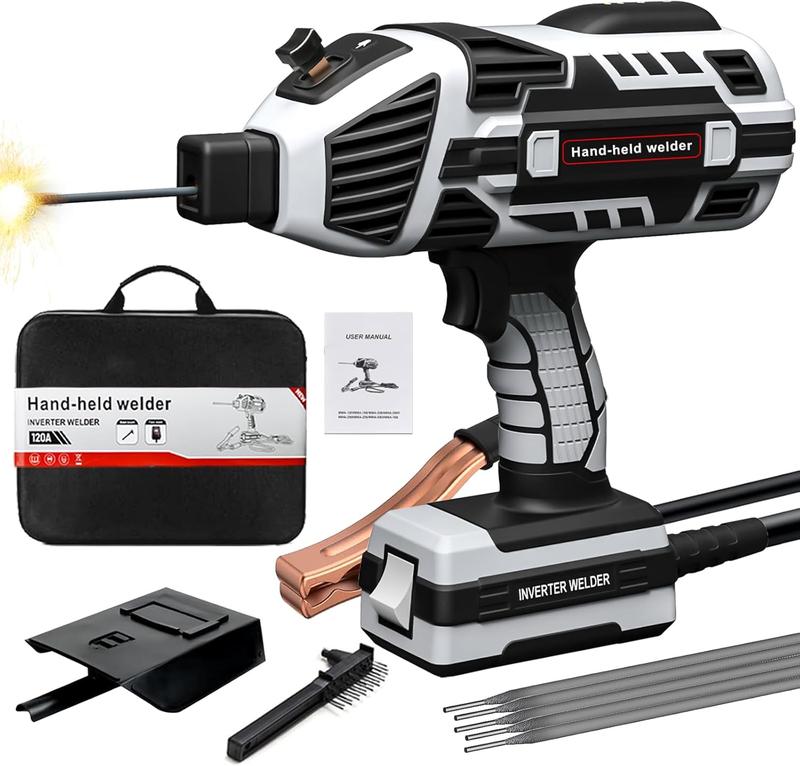 Portable Electric Welding Machine,110V Portable Welder Handheld with IGBT Inverter 5 Variable Current Adjustment,Portable ARC Welder Gun, Fits for 3/32" Wire Rods Gift for Thanksgiving,Christmas,New Year