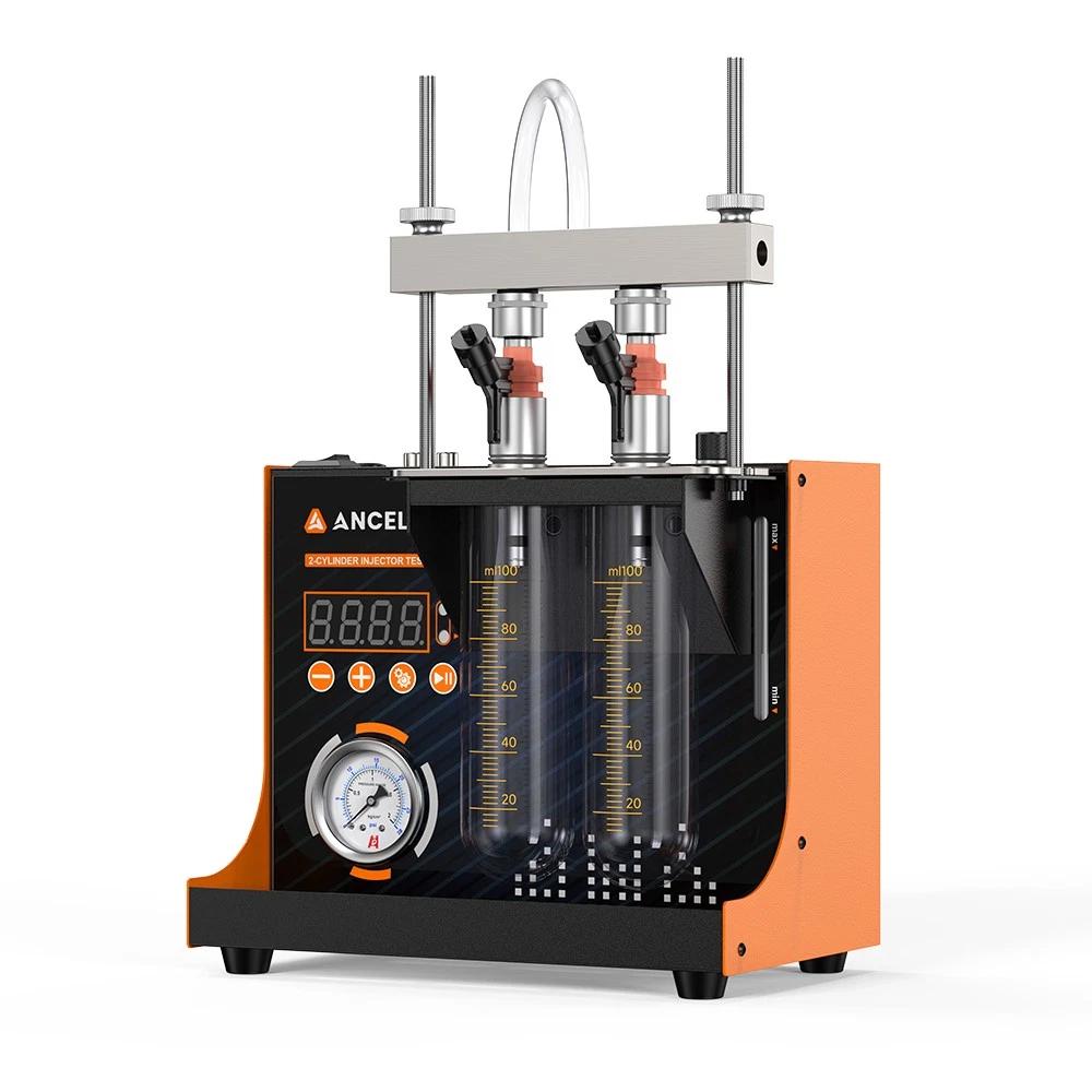 ANCEL JC200 2-Cylinder Fuel Injector Tester & Flow Cleaner | Removes Light Surface Deposits During Testing, Adjustable Pressure, Built-in 12V Pump for Cars & Motorcycles