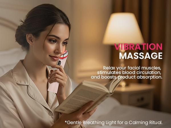 Skin Tightening Device for Face & Neck - Red Light Therapy Wand to Boost Collagen - Electric Facial Sculpting Tool for Fine Lines & Firmness