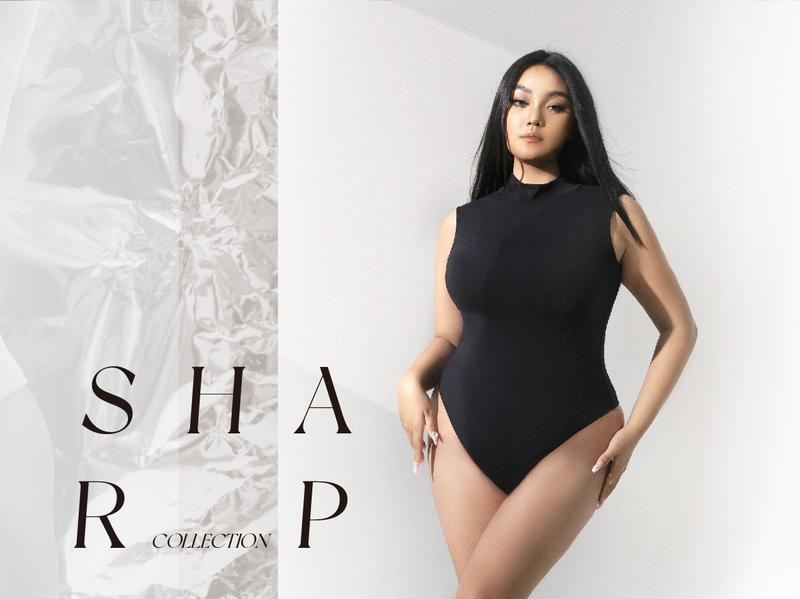 PUMIEY Mock Turtle Neck Sleeveless Bodysuit  Women's Sexy Tank Tops Sharp Collection Slim-fitting Plain candice  swanepoel