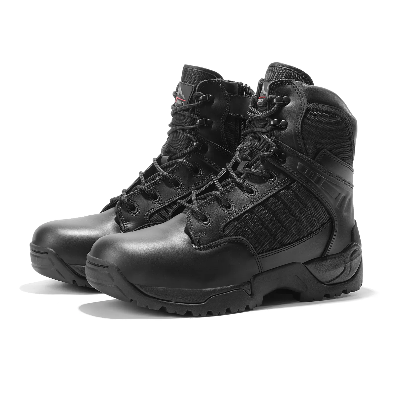 NORTIV 8 Men's Ankle Boots, Military Style Suede Leather & Mesh Footwear with Zipper Closure and Slip-Resistant Sole for Outdoor Work, Outdoor Work Shoes
