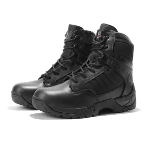 Men's NORTIV8 Tactical Work Boots - Round Toe, Cuban Heel Design Black Army Shoes Boy