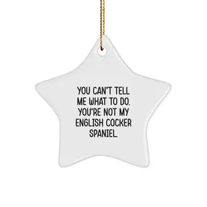 Funny English Cocker Spaniel Dog Star Christmas Ornament
