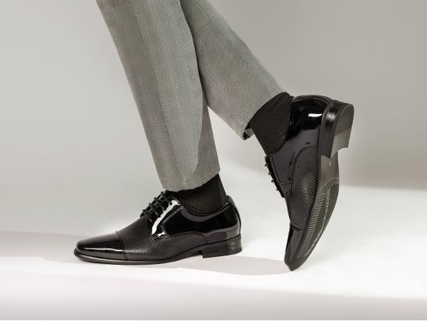 Bruno Marc [Colin] Men's Cap-Toe Patent Leather Oxford Shoes with Lightweight Design, Durable Rubber Outsole & Stacked Wooden Heel - Boy, Footwear