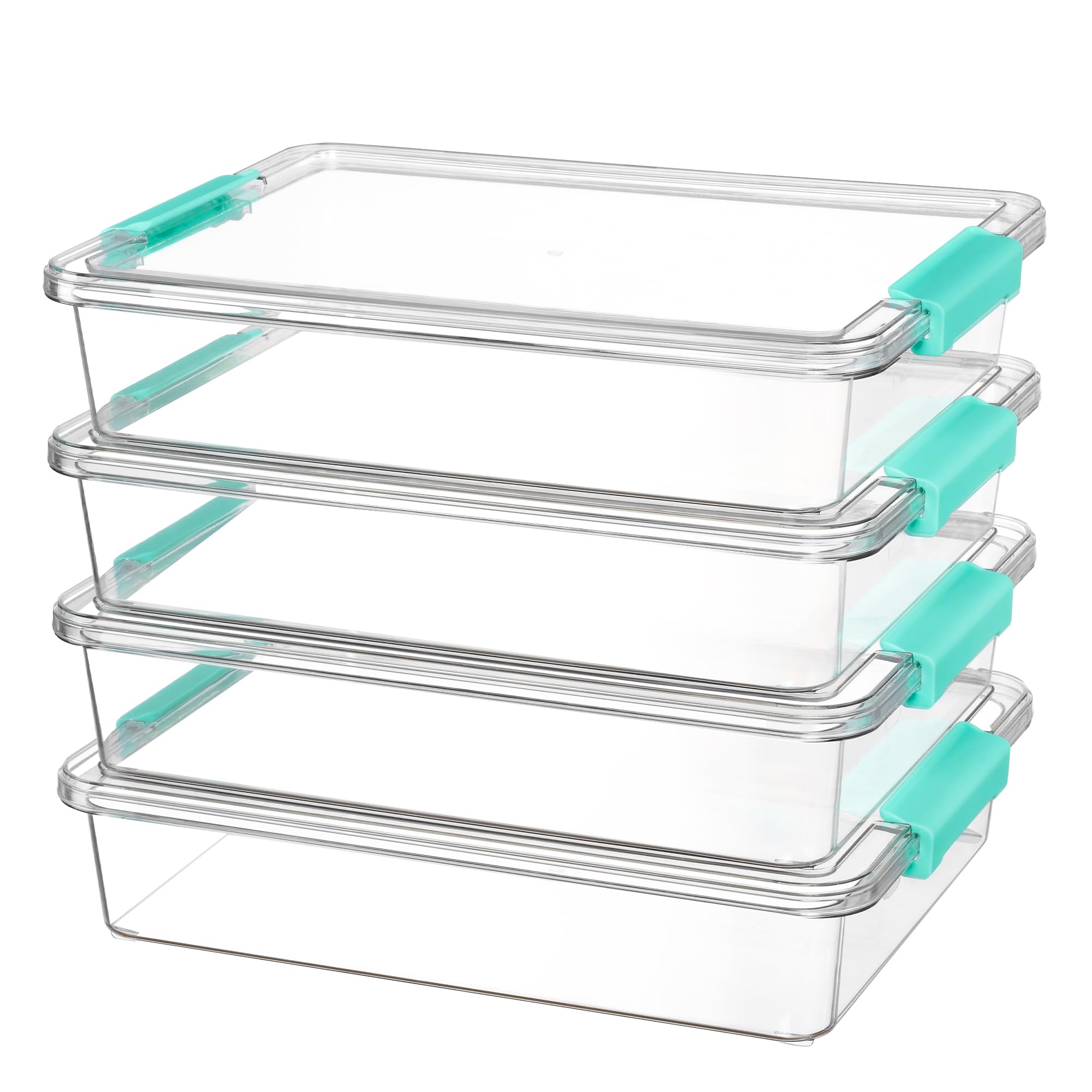 【New Arrival】Vtopmart 6 Qt Plastic Storage Bins with Lids, Clear Sensory Bins, Arts Crafts Organizers and Storage, Stackable Containers for Home Office and School Supplies