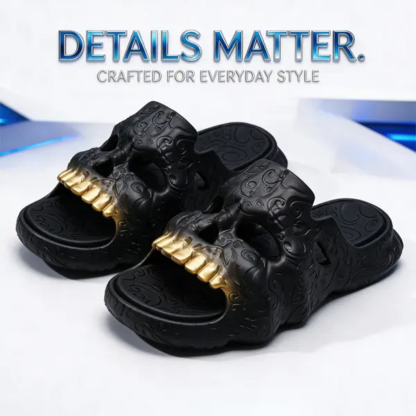Men's & Women's Skull Cloud Pillow Footwear - Ultra-Soft Thick-Sole EVA Foam Anti-Slip Ankle Sandals, Gothic Casual Slippers, Breathable Light Beach Style Men's Shoes, Casual Wear, Street tiktokshopbacktoschool, Beach Style Men's Sandals