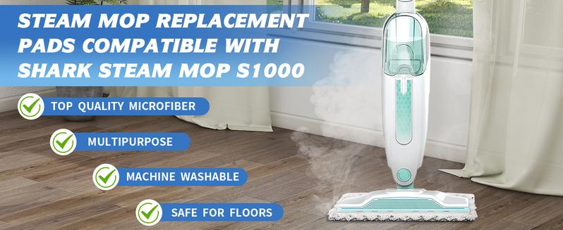 6 Pack Microfiber Steam Mop Pads Replacement for Shark Steam Mop S1000, S1000A, S1000C, S1000WM, and S1001C, Dirt Grip Cleaning Pads
