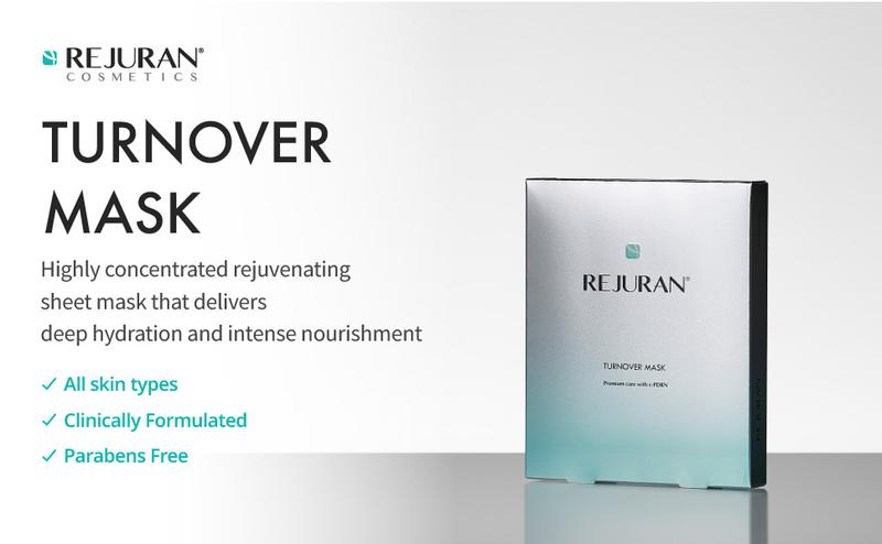 REJURAN Turnover Mask, c-PDRN - Skin Repair, Firming, and Deeply Nourishing Ultra Microfiber Sheet Mask, Clinically Developed Korean Skin Care 5-Pack Smoother Radiant