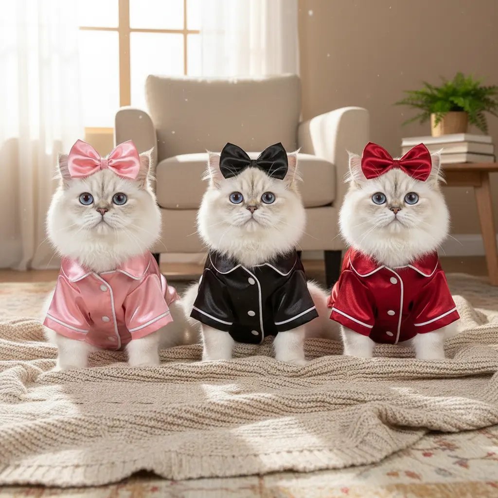 Adorable Dog Pajamas Soft Silk Material With Matching Headband, Stress Relief For Teddy Bichon Pomeranian