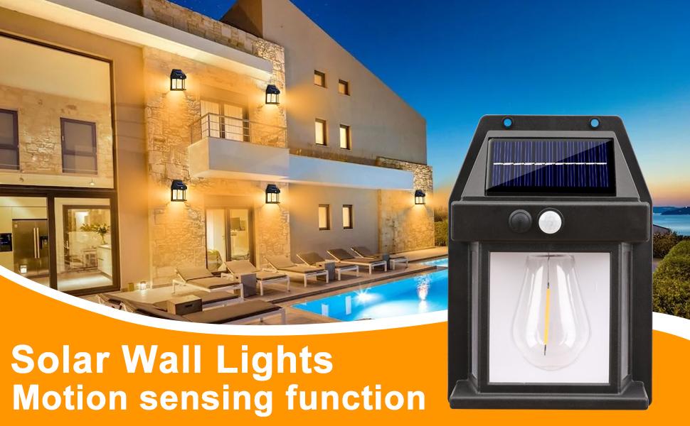Solar Lights Outdoor, Dusk to Dawn Solar Wall Sconce Motion Sensor, 3 Lighting Modes Waterproof Solar Security Wall Lantern Light Fixtures for Garden Yard Patio Fence Outside Decorative tube Solar Lights Outdoor, Dusk to Dawn Solar Wall Sconce Motion Sensor, 3 Lighting Modes Waterproof Solar Security Wall Lantern Light Fixtures for Garden Yard Patio Fence Outside Decorative tube