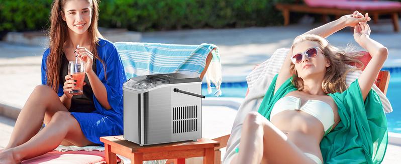 Gadgets Specialty Kitchen Utensils Countertop Ice Maker for Drinking, Portable Self-Cleaning Ice Machine with Ice Scoop, Basket and Handle