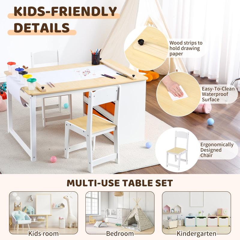 GARVEE Versatile Wooden Activity Table and Chair Set with Storage Bins and Portable Art Supply Organizer for Creative Play and Learning in Stylish Yellow and White or Grey Finish. GARVEE Versatile Wooden Activity Table and Chair Set with Storage Bins and Portable Art Supply Organizer for Creative Play and Learning in Stylish Yellow and White or Grey Finish.