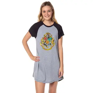 Harry Potter Juniors' Wizarding World Hogwarts Crest Sleep Pajama Shirt Nightgown