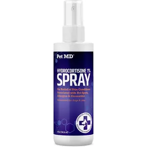 Pet MD Hydrocortisone Spray for Dogs, Cats, Horses - Itch Relief Spray & Hot Spot Treatment for Dogs, Irritated Dry Itchy Skin, Allergies, and Dermatitis - Reduces Topical Inflammation - 4 Oz