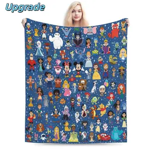 DISNEY CLASSIC Characters Blanket, Super Soft Print Throw Blanket for Kids/Adults, Cute Cartoon Movie Characters, Cozy Bed Sofa Blanket