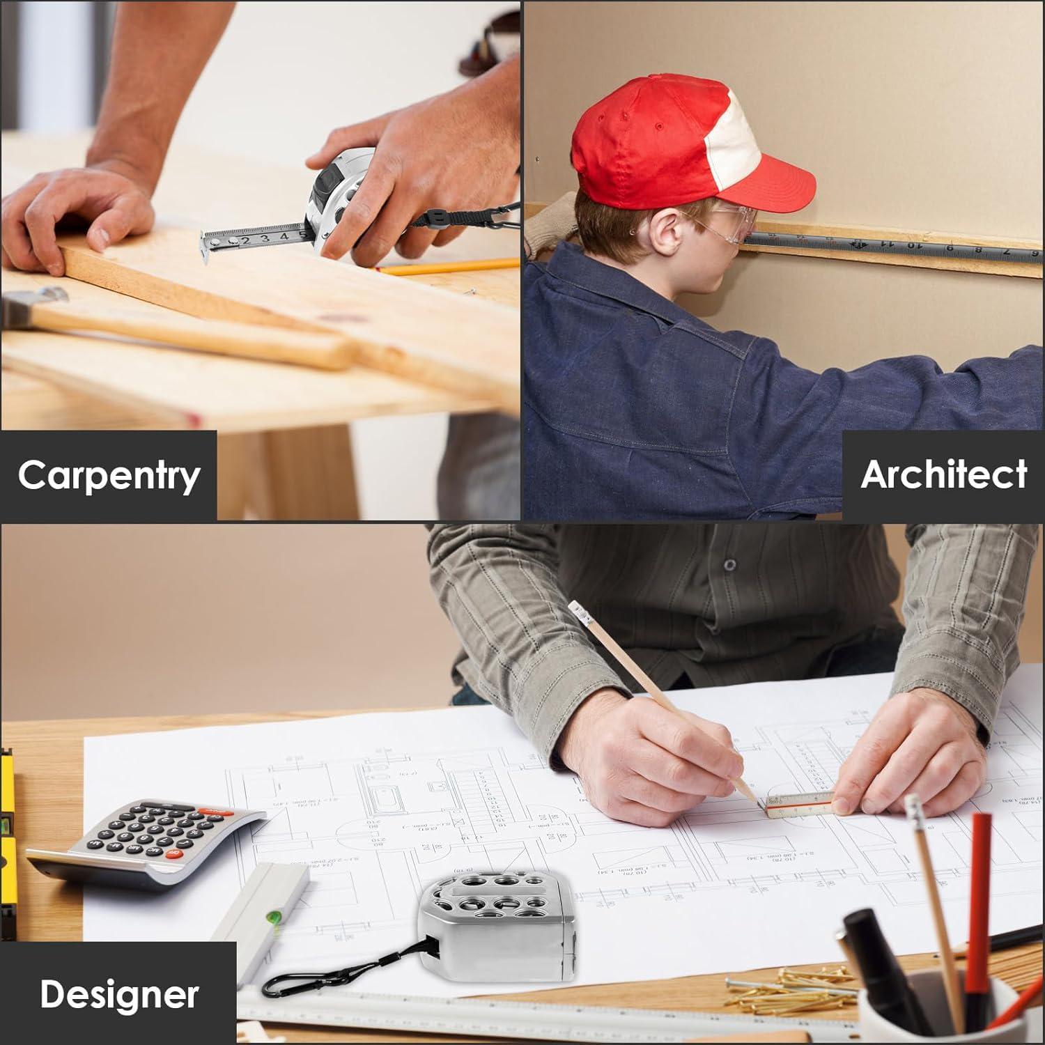 Votrek 25FT Stainless Steel Measuring Tape, Anti Rust,Strong Magnetism on The Bottom,Hollow Design, Gift Tape,Portable self-Locking Tape Measure for Household Woodworking