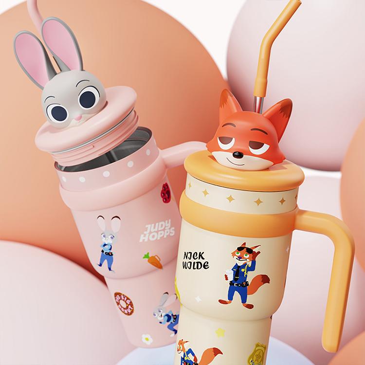 Disney Zootopia 2 Series Doll Ice Heater Insulated Cup 23OZ, Cute Tumbler,Adorable Zootopia Character Design, Perfect for DIY Cute Daily Drink Scenes, Ideal for Hot/Cold Drinks & Fan Use, Great for Daily Carry,Holiday Gift Birthday Gift Drinkware