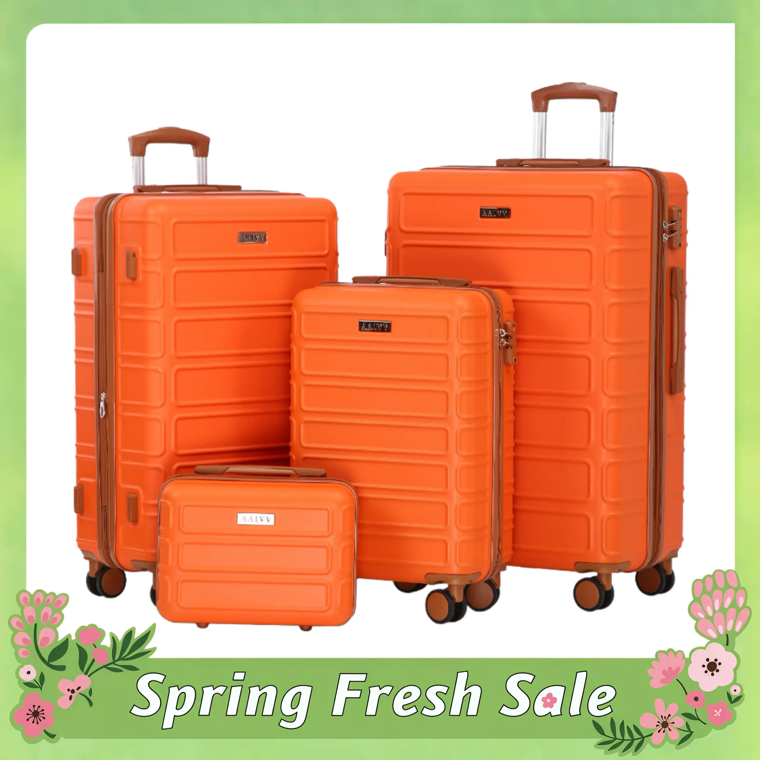 4-Piece Expandable Travel Luggage Set, Durable Hardshell Suitcase with TSA Lock, Smooth Double Spinner Wheels, Lightweight Luggage (13/20/26/28in) for Back to School, Family Trips, Expandable Travel Set, Luggage Sets,back to school shopping tiktokshopback