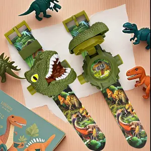 Kids Dinosaur Projection Watch with 24 Dinosaur Patterns, Interactive Educational Learning Toy, Cool Birthday Gift for Boys & Girls