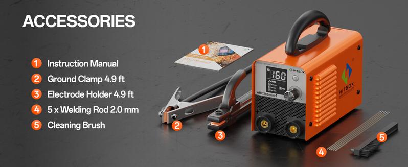 ARC200mini3 HITBOX 2-IN-1 Perfect Stick Welder 160A MMA/Lift Tig Portable Handheld with LCD Display & Anti-Stick Technology for Beginners welder  machine