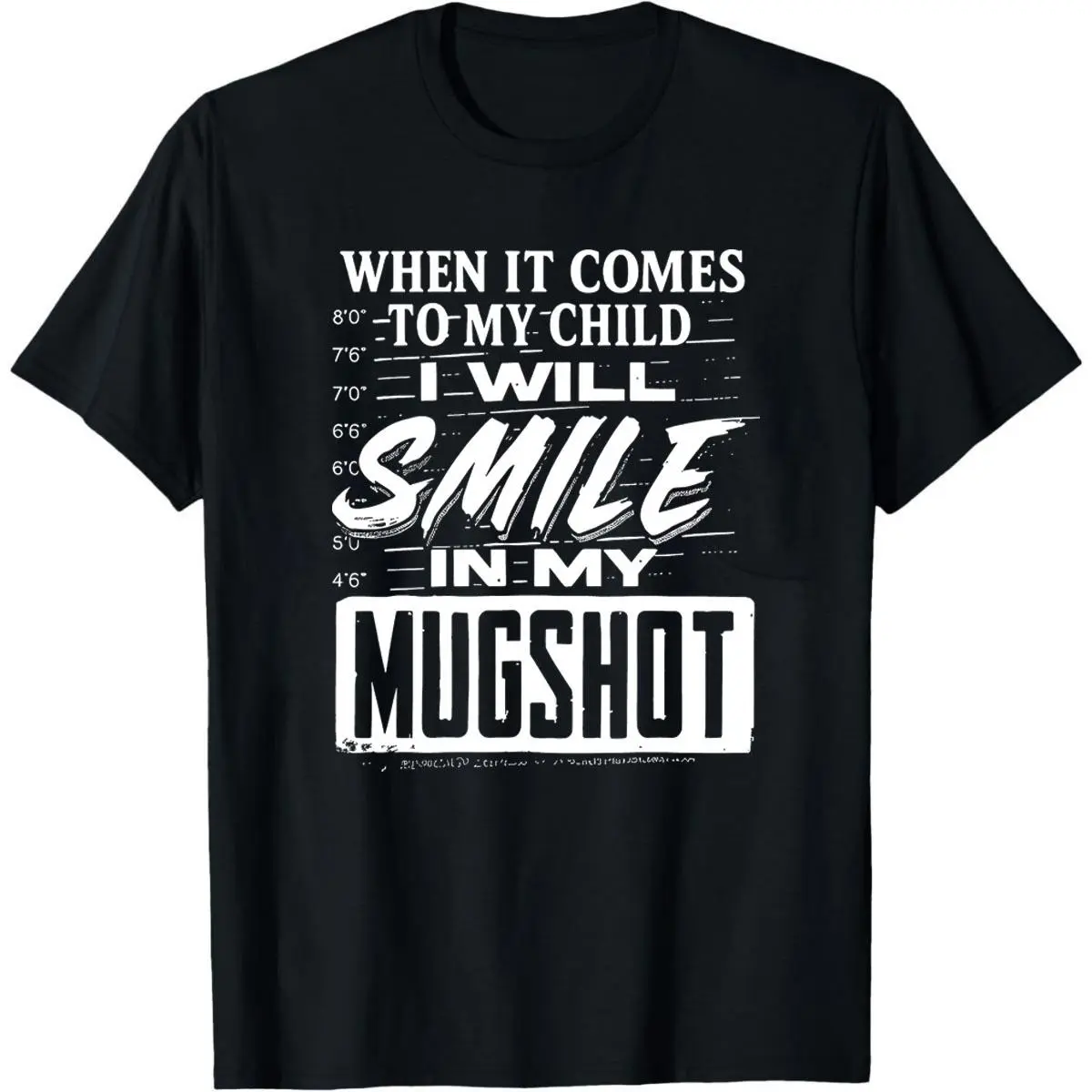 Men's "I'll Smile In My Mugshot" Funny Graphic Tee - Casual Short Sleeve Seamless Cotton Top, Gift for Dad, Shortsleeve, Menswear, Round Neck, Smooth, Fabric, Shirts, Soft, Funny Dad Gift, Foldable, Graphic Print