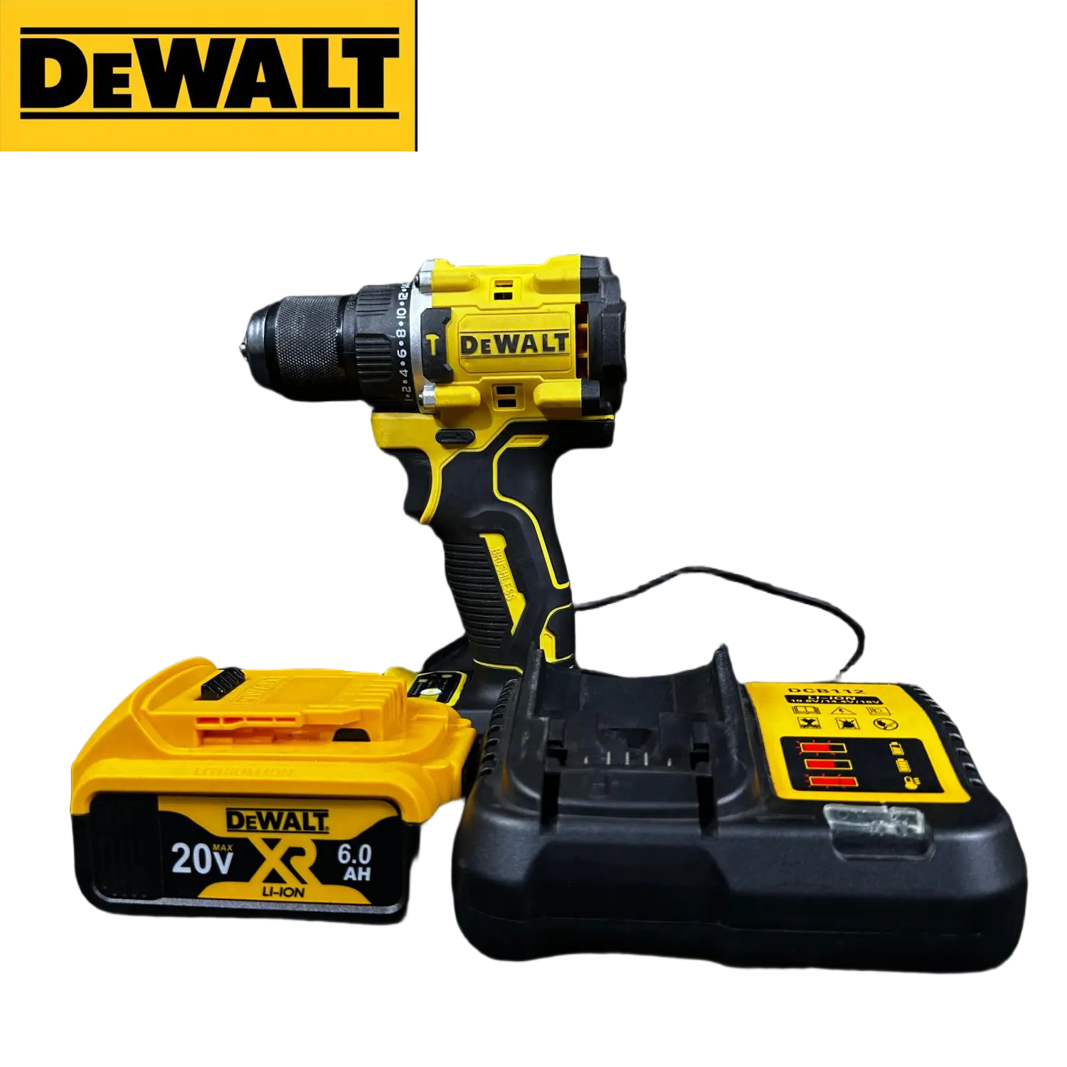 Dewalt DCF805 20V Compact Brushless Cordless Power Drill Driver - Lithium Drill with Cells, High-Torque, Built-In High-Brightness LED Lights with Delay Release, Lightweight Ergonomic Design, 1-Hand Operation for DIY Home Projects, Furniture/Wood Drilling,