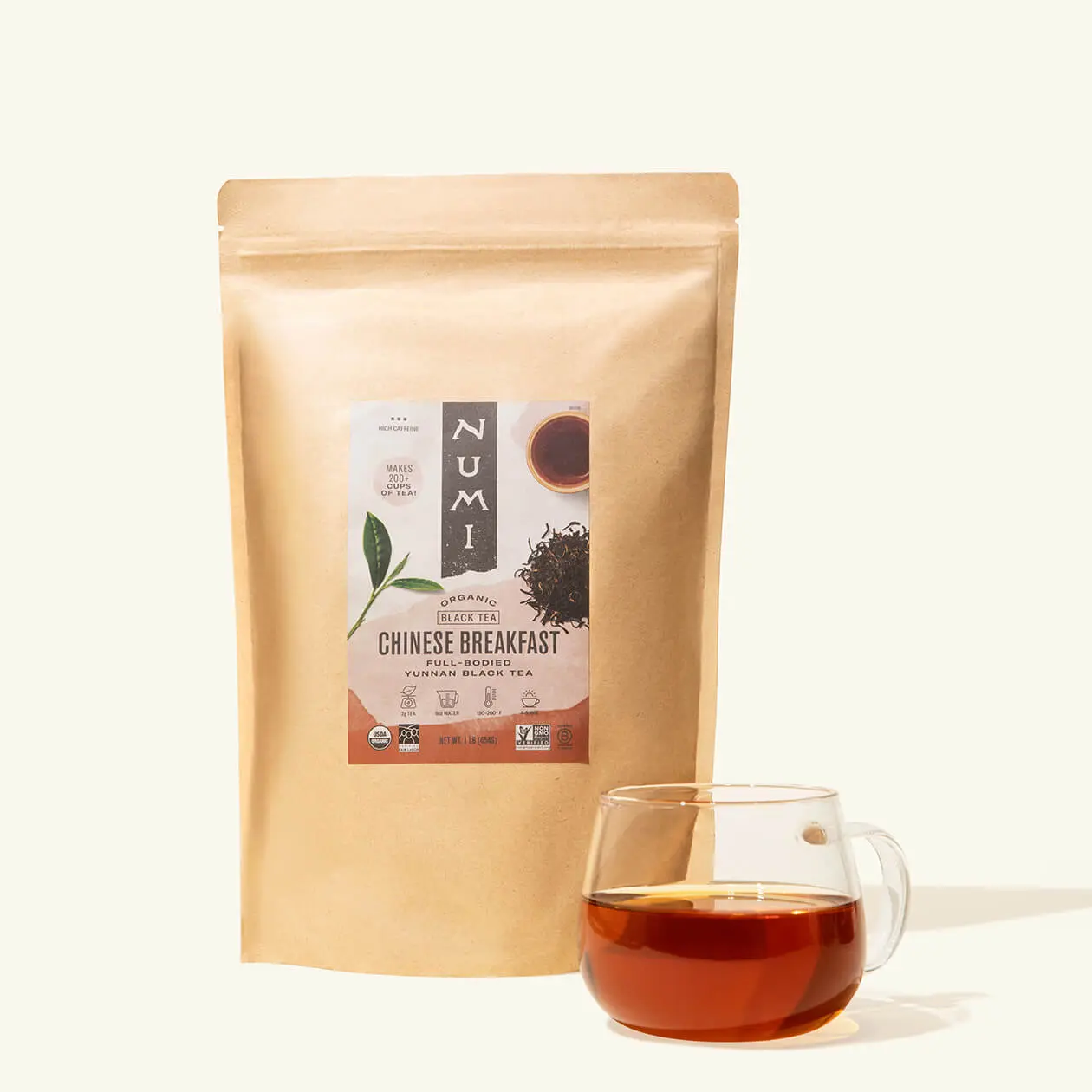 Numi Chinese Breakfast Loose Leaf Organic Tea - Yunnan Style Malty Full-Bodied with Floral Notes - Perfect Balance 200 Cups