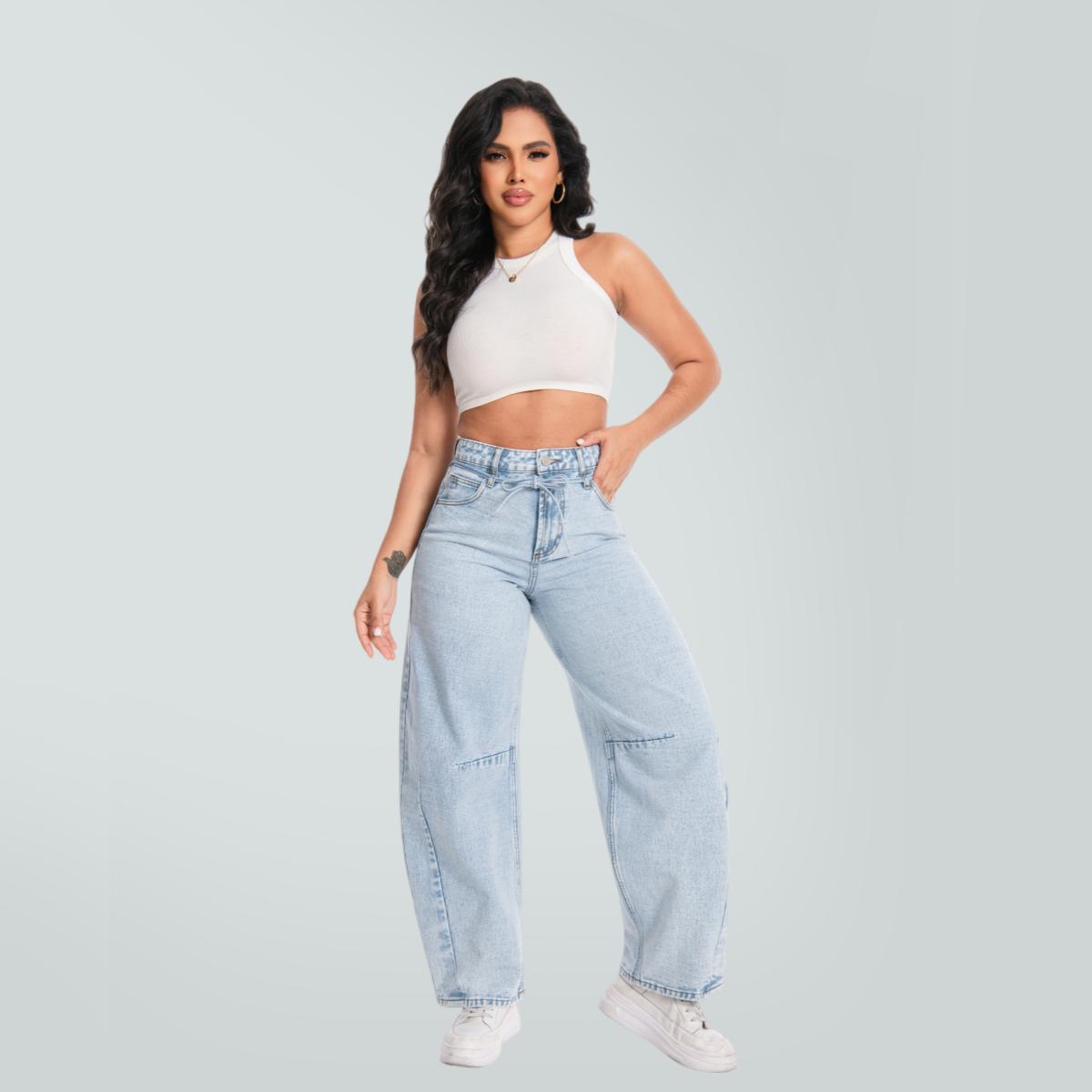 Blake Non-Stretch High Waist Barrel Jeans Oversized Silhouette Womenswear Bottom Casual Rigid Denim Pants Spring Outfit Basic Streetwear BM003