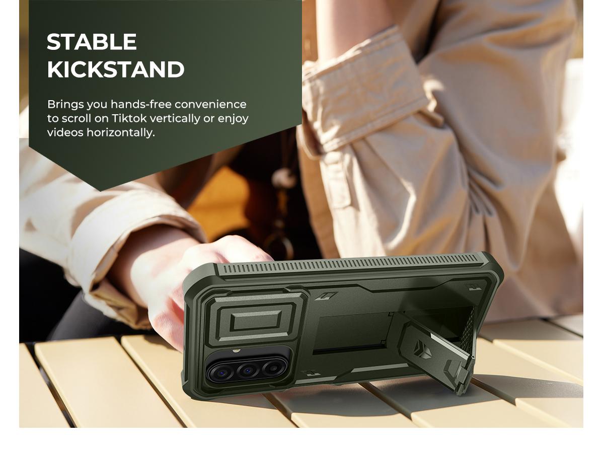 Dexnor for Samsung Galaxy A17-5G Case, [2 Front Frame] [Bulit-in Magnetic Slide Camera Cover & Kickstand] Heavy Duty Protection Shockproof Samsung A17-5G Case with Screen Protector, 6.7in